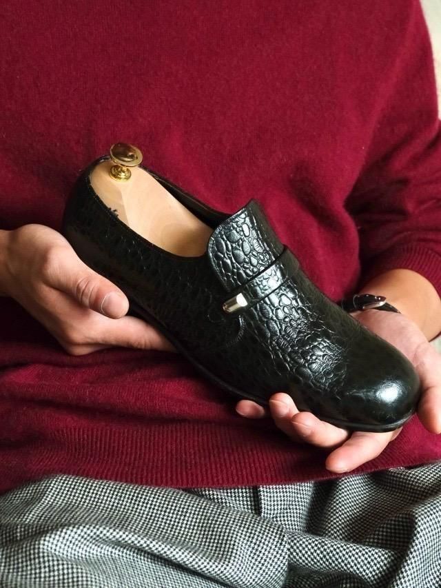 FLORSHEIM Square Toe Leather Slip-on Shoes