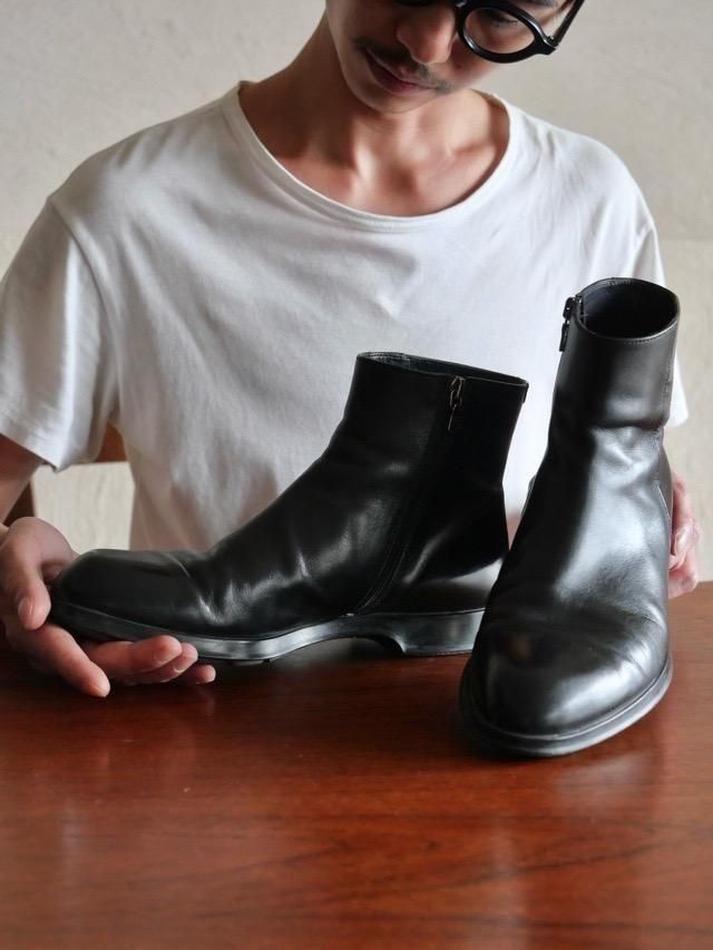 PRADA Side Zip-up Leather Boots, Black