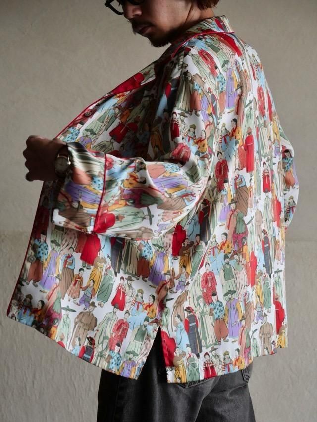 Asian Motif Printed Pajama Shirt