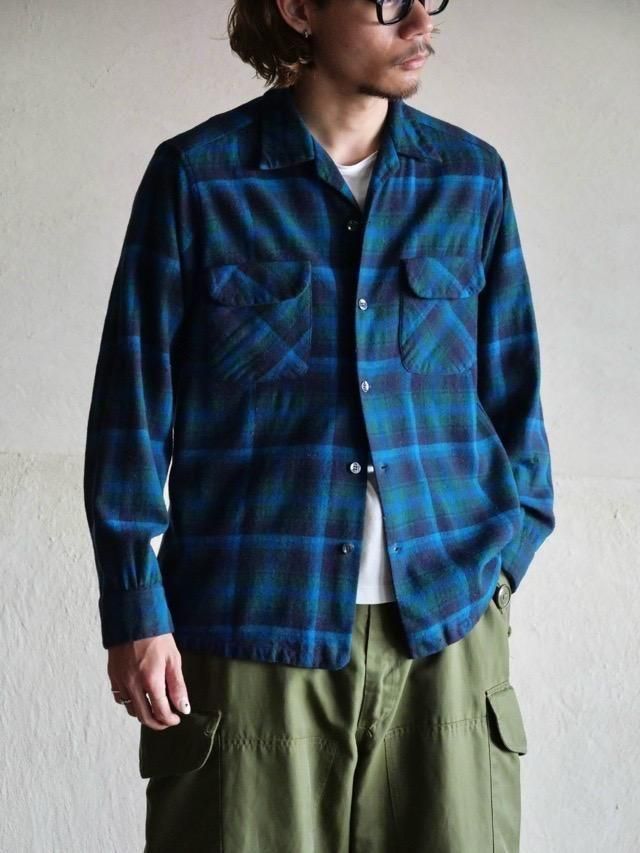 1960's Vintage PENDLETON Wool Board ShirtBlue