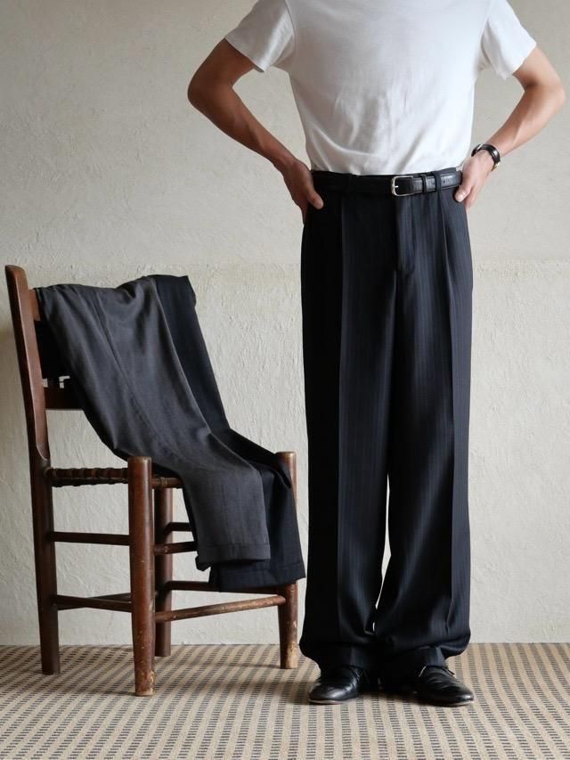1990~00's Victor Charcoal Stripe Trousers