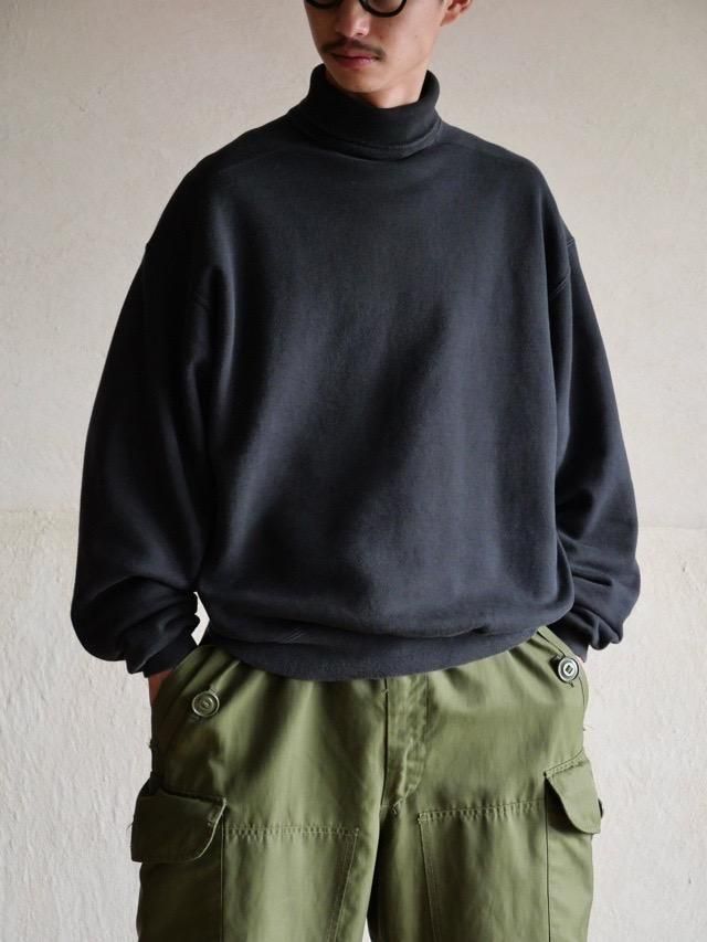 1990's LANDS'END Black Mock Neck Sweat Sweater