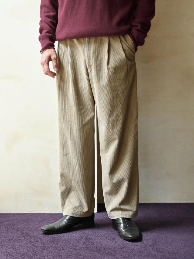 1990's Next Color Corduroy Pants, Beige / Made in UK