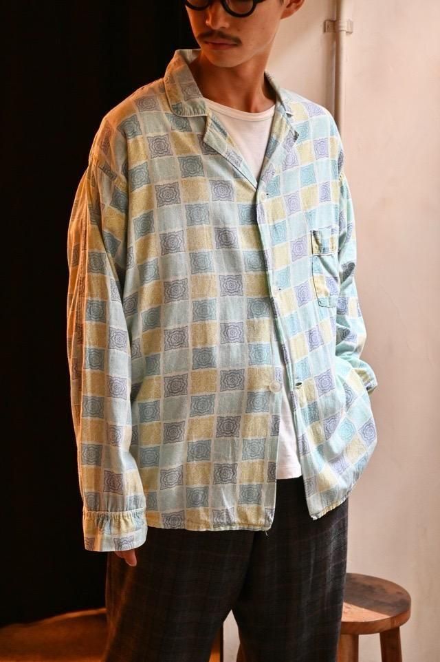 1960's Vanderbilt Printed Check Pajamas Shirt