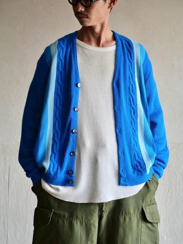 1960s Towncraft 100%Acrylic Cardigan, Blue
