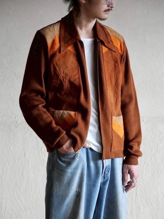 1970's Montgomery Ward Suede Switched Knit Jacket