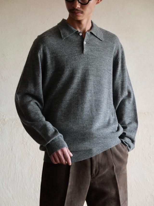 Dead Stock 00's NET CLASSIC Knit Polo Shirt,Gray