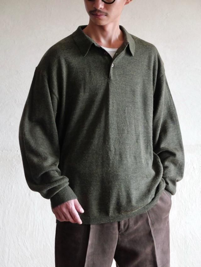 00's new edition Knit Polo Shirt,Dark Green