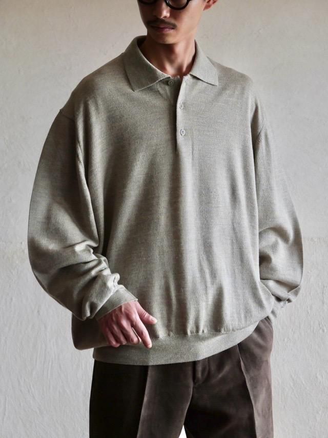 1990~00's PRONTO UOMO Knit Polo Shirt, Greige