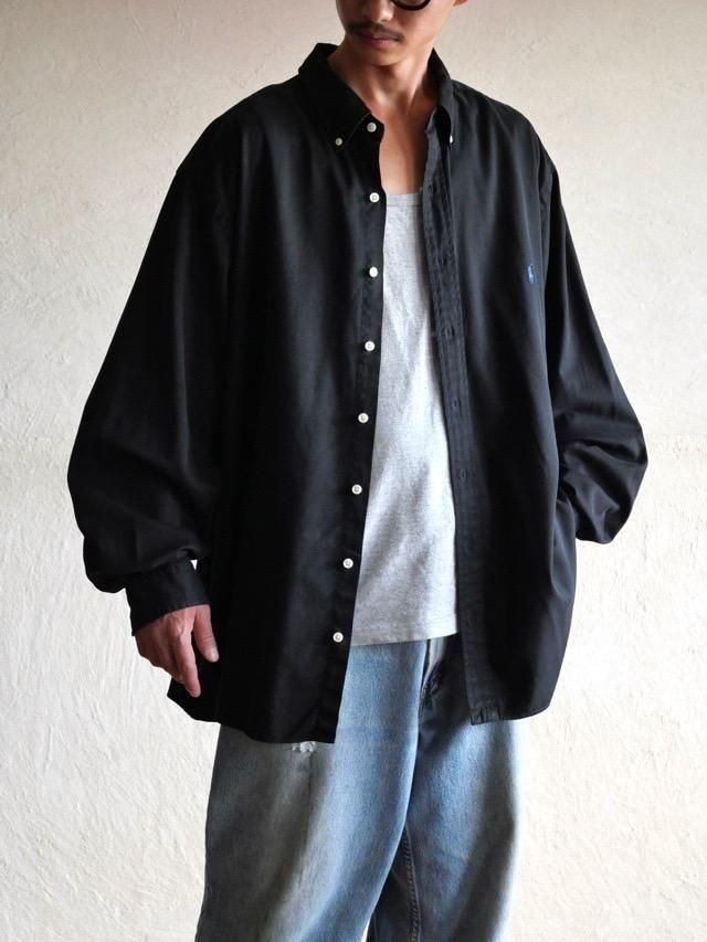 00's Ralph Lauren 2XB Cotton B.D Shirt, Black