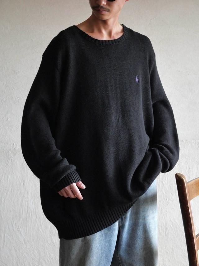 1990's Ralph Lauren Pima Cotton Knit Sweater, Black