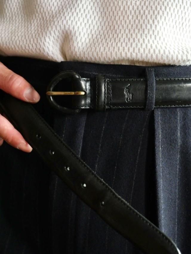 1990s Ralph Lauren Black Leather Belt