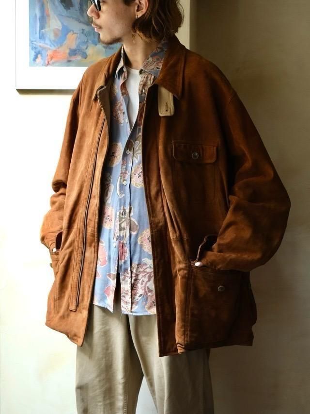 EURO 1990's Vintage RalphLauren
"Lambskin Nubuck & Cotton Gabardine"
Reversible Hunting Jacket