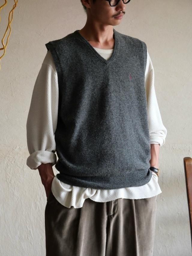 1990s Ralph Lauren Wool Knit VestCharcoal