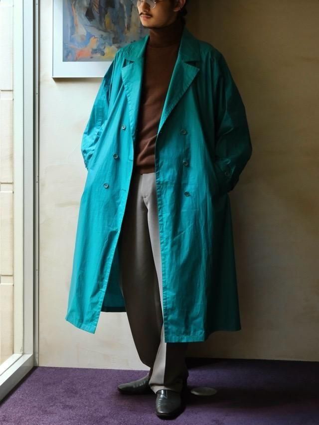 1980's "HERNO" 100% Cotton Poplin Trench Coat