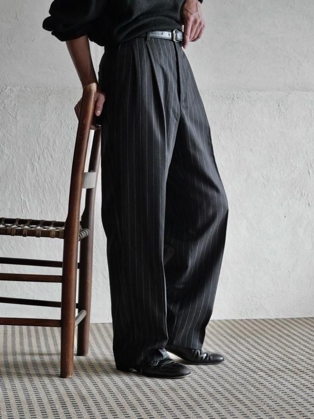 Italian Vintage Chalk Stripe Wool Slacks