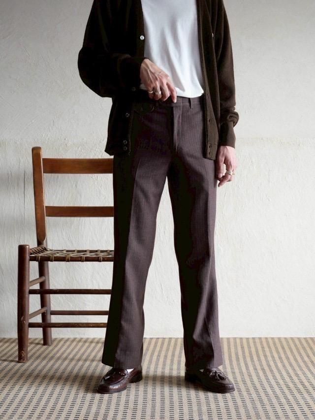 ~1990's  Pinstripe Brown Wool Slacks 