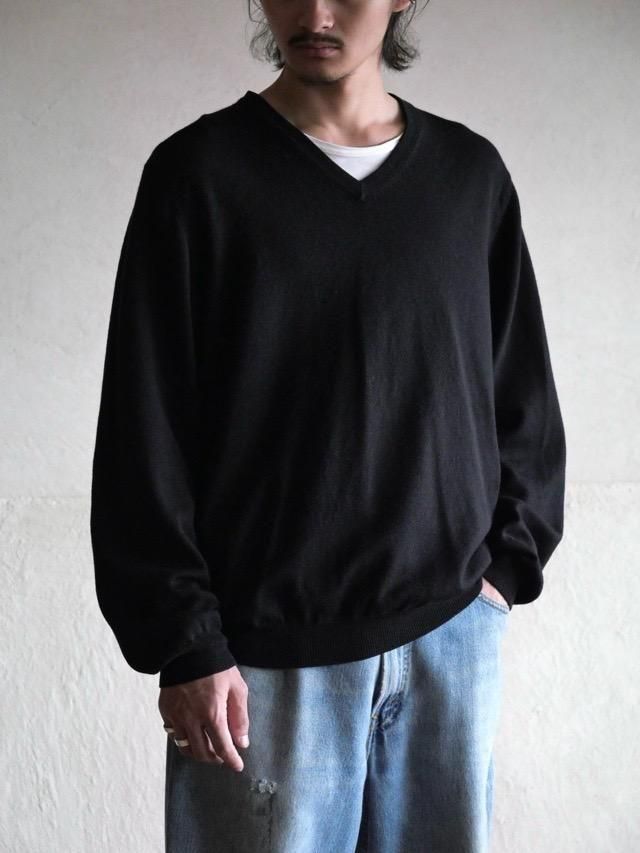 1990&#12316;00s BrooksBrothers V-neck Knit, Black