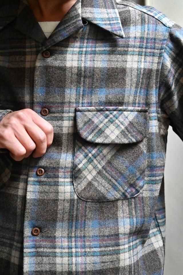 1970s Vintage PENDLETON Wool Board ShirtBlueGray