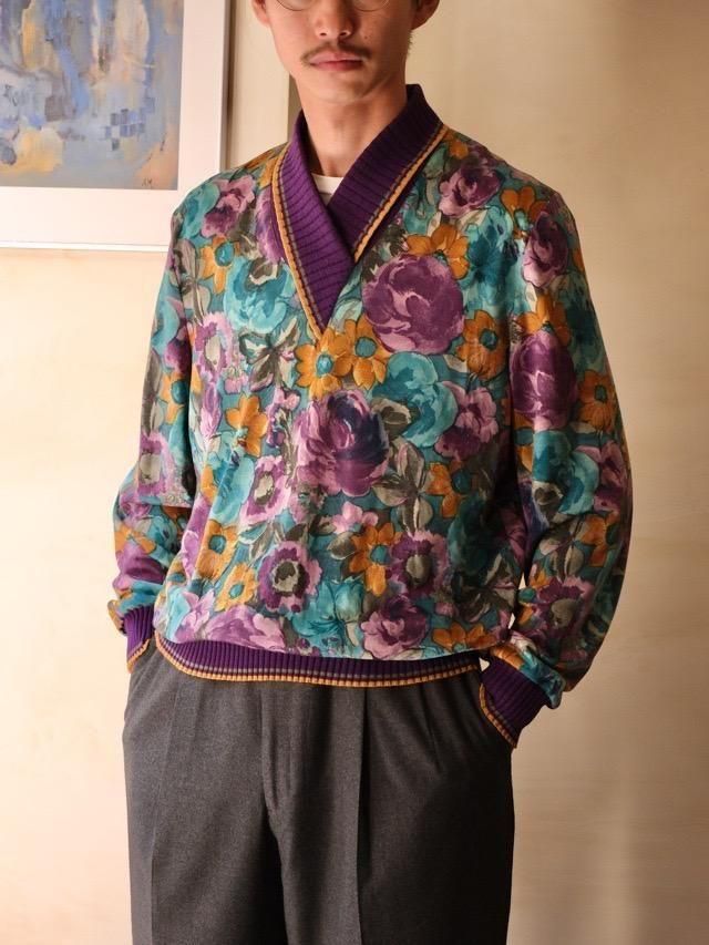 1980's Italian Vintage Printed Wool Knit Shirt