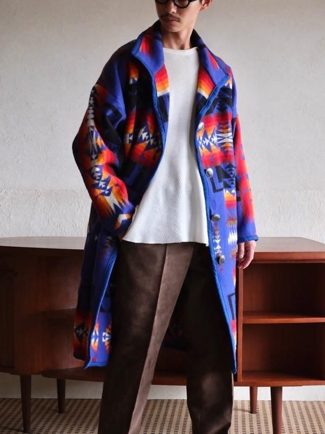 Native Pattern Blanket Coat
