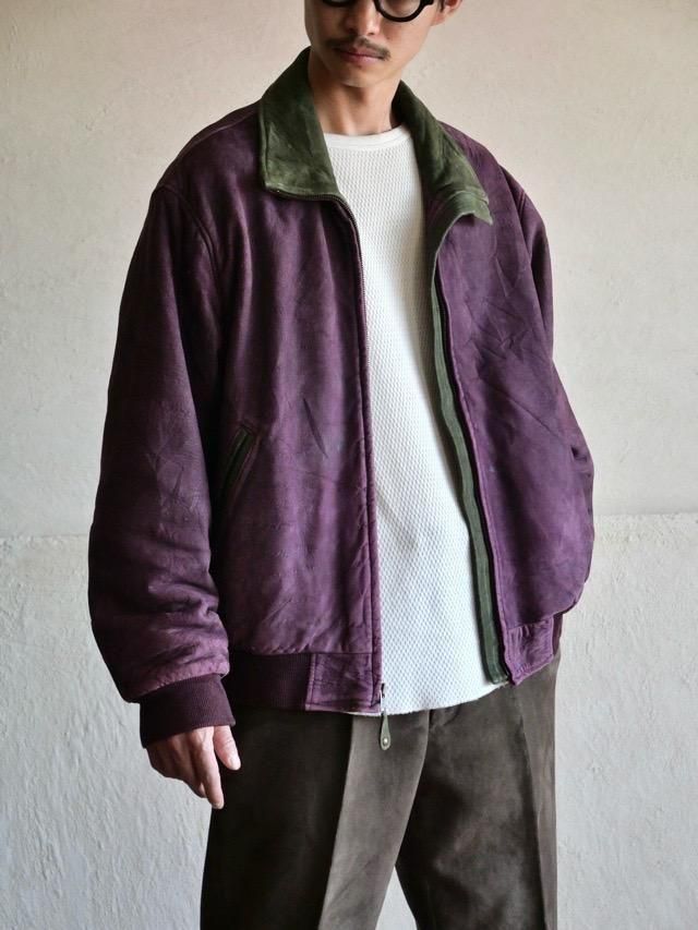 1980's L.L.Bean Purple Nubuck Leather Jacket