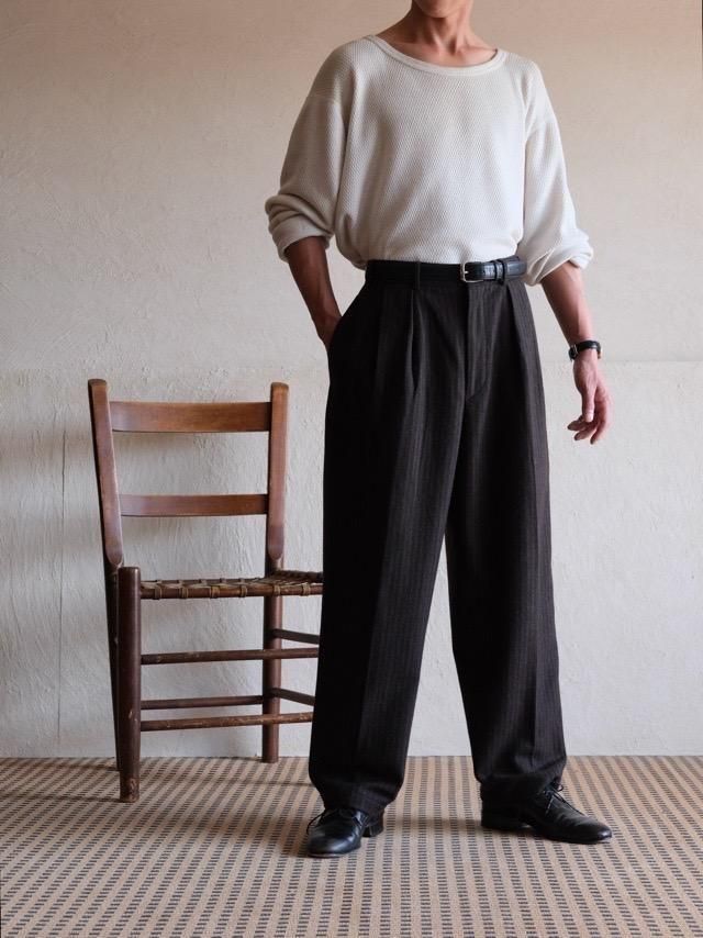 1990s STRUCTURE Brown  Black Stripe Trousers