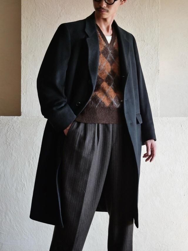 1960's Vintage GROSHIR Cashmere Blend Black Coat