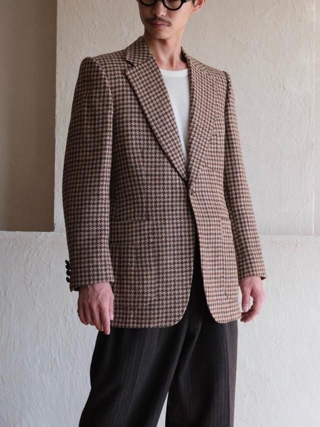 1970's Vitage ANGELO ROSSO Houndstooth Tweed Jacket