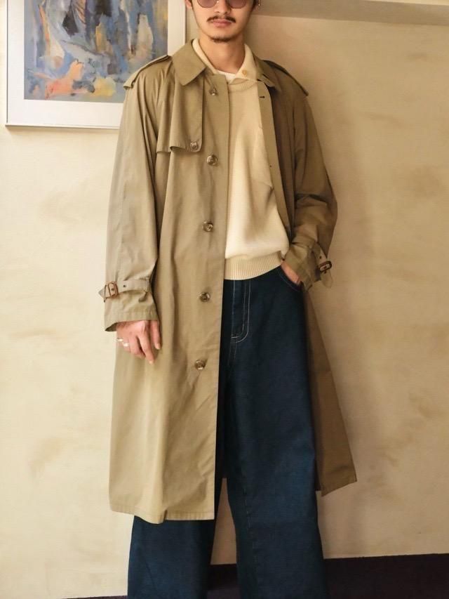 1980's HERNO Peach-skin Single Trench Coat