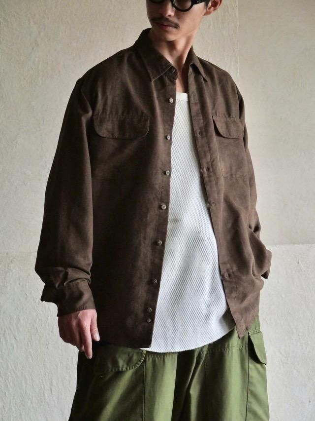 1990~00s GEGRGE Artificial Suede Shirt, Brown