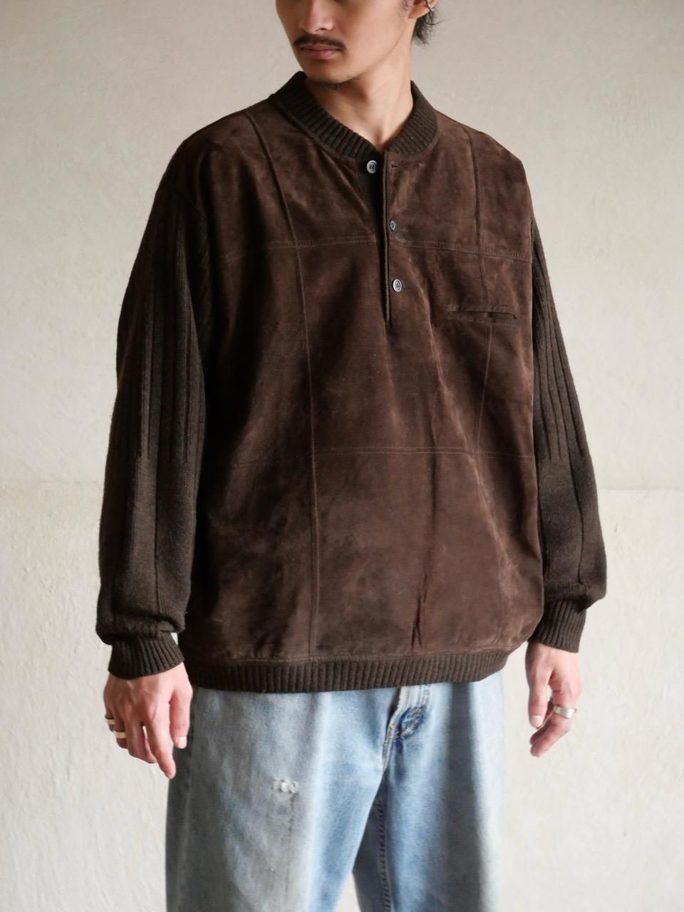 1990's Italia SuedeKnit Switch Design Pullover Shirt