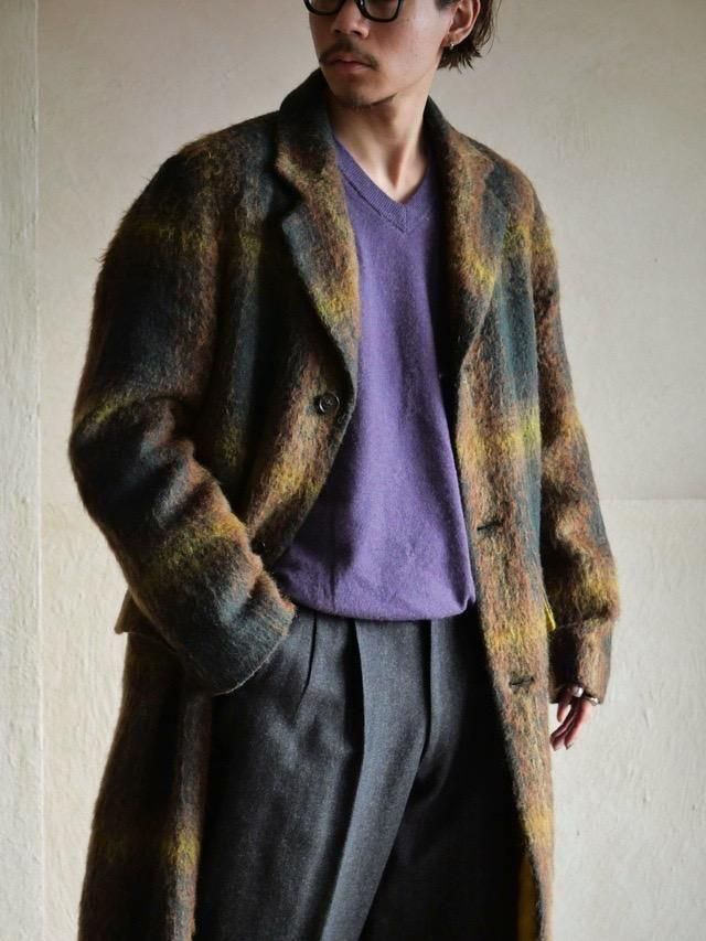 00's MohairWooll Ombre Check Chester Coat
