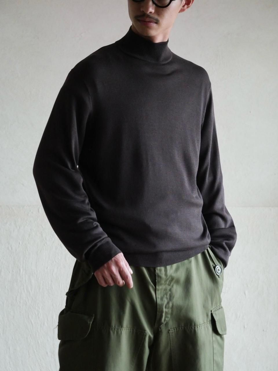 1990~00's J.S.A Bakn Mock-neck Knit Sweater100%Silk / Dark Brown