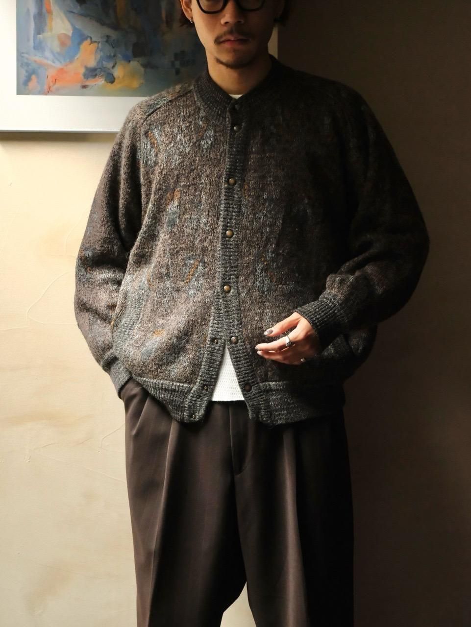 1970~90's Vintage Unknown "KNIT BLOUSON" Style Snap Button Sweater