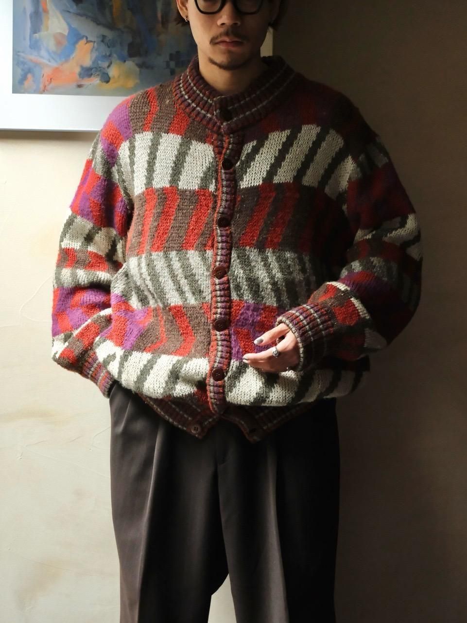 1970~90's Vintage Unknown "KNIT BLOUSON" Style Button Sweater