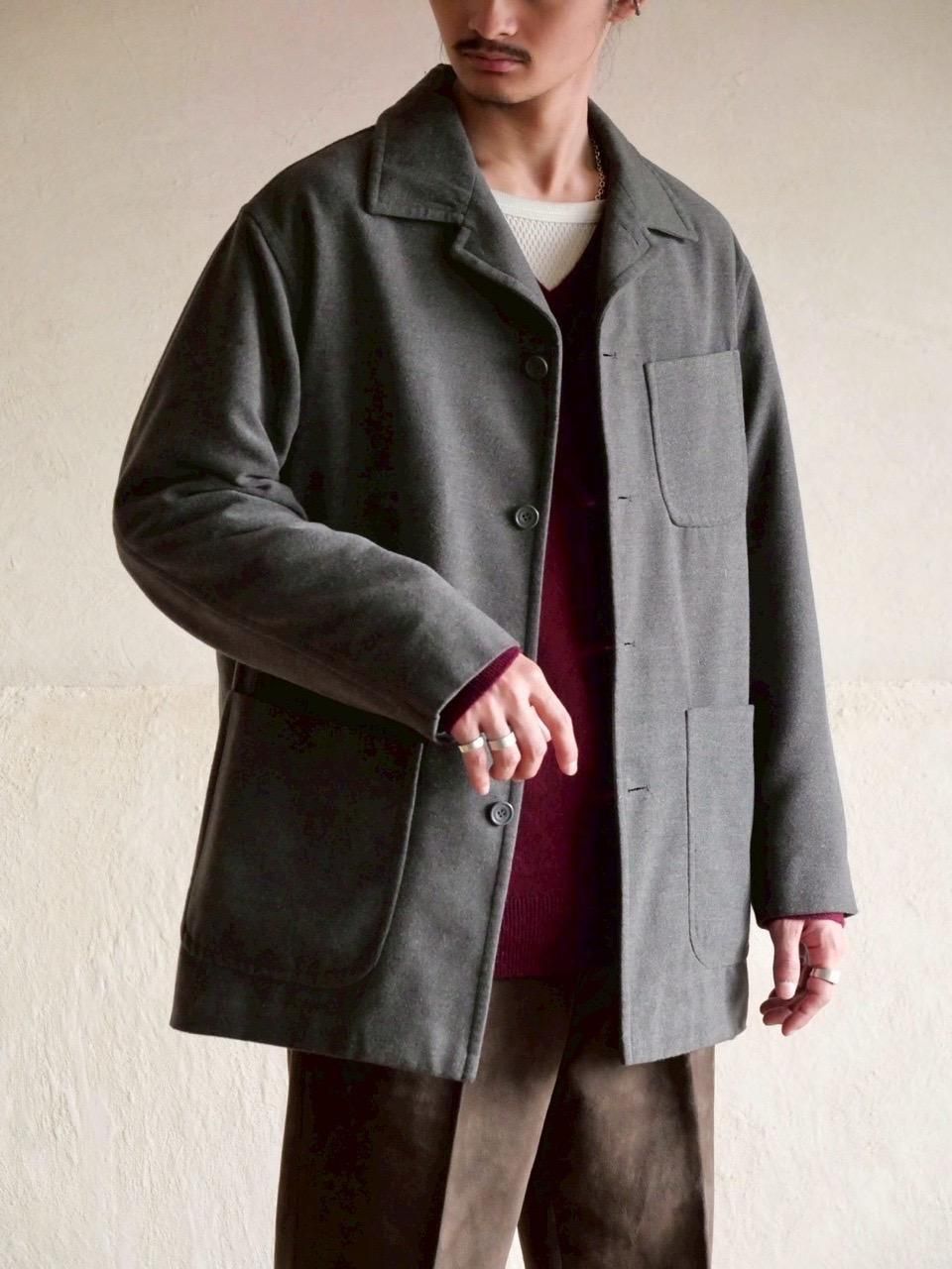 Coverall-type Melton Half Coat