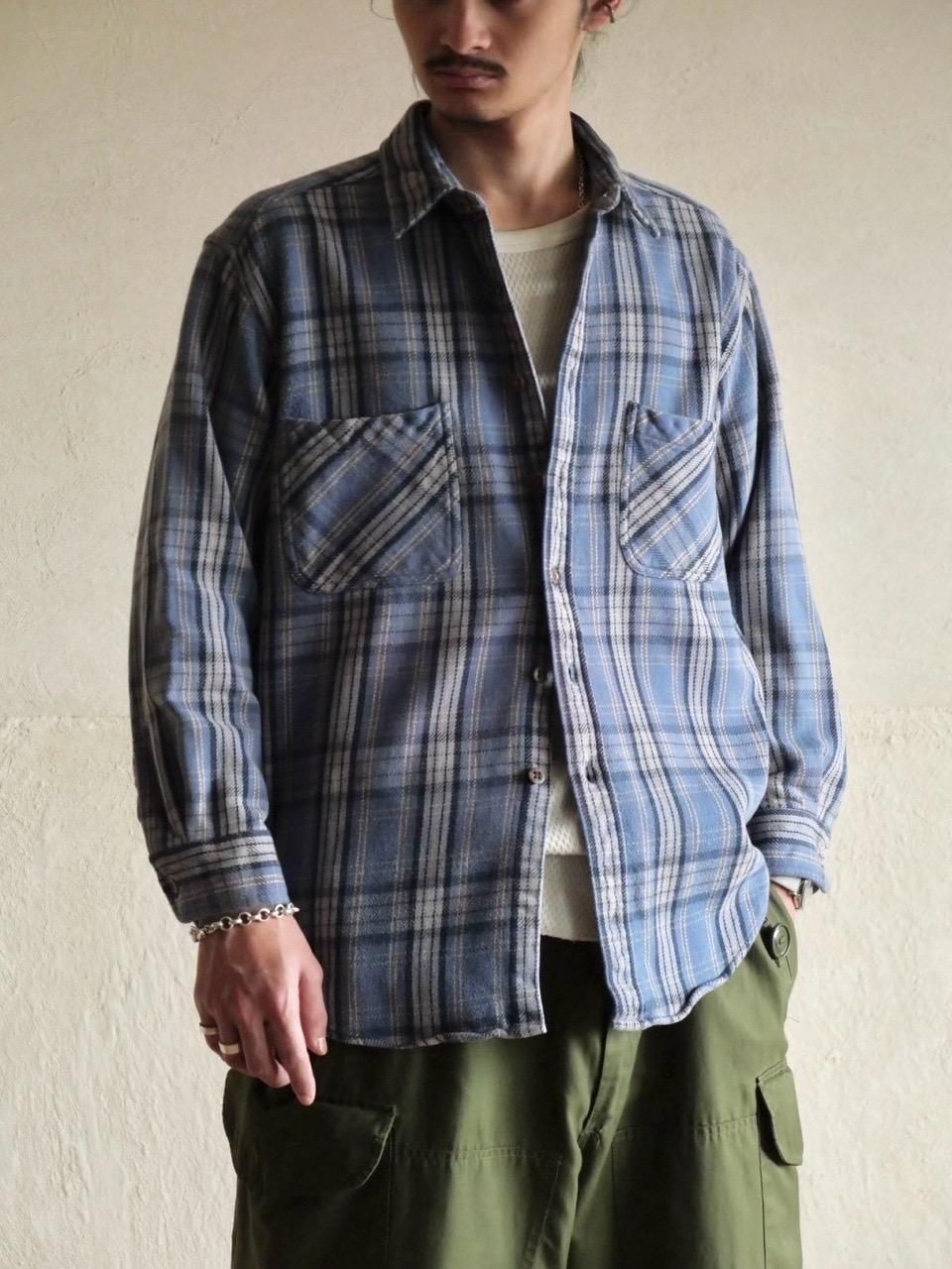 00's St.John'sBay Cotton Flannel Check ShirtSax  Yellow Check