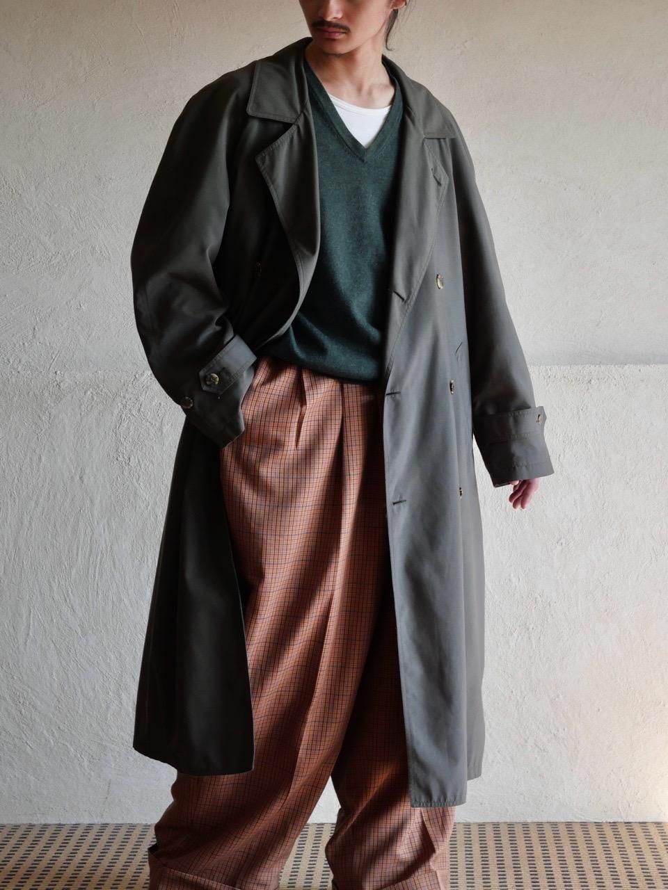 00's BILL BLASS OliveGray Peach-skin Coat
