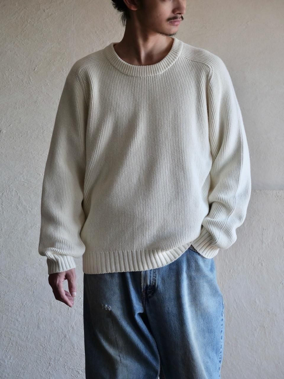 1990's EddieBauer Off-white Cotton Knit Sweater
