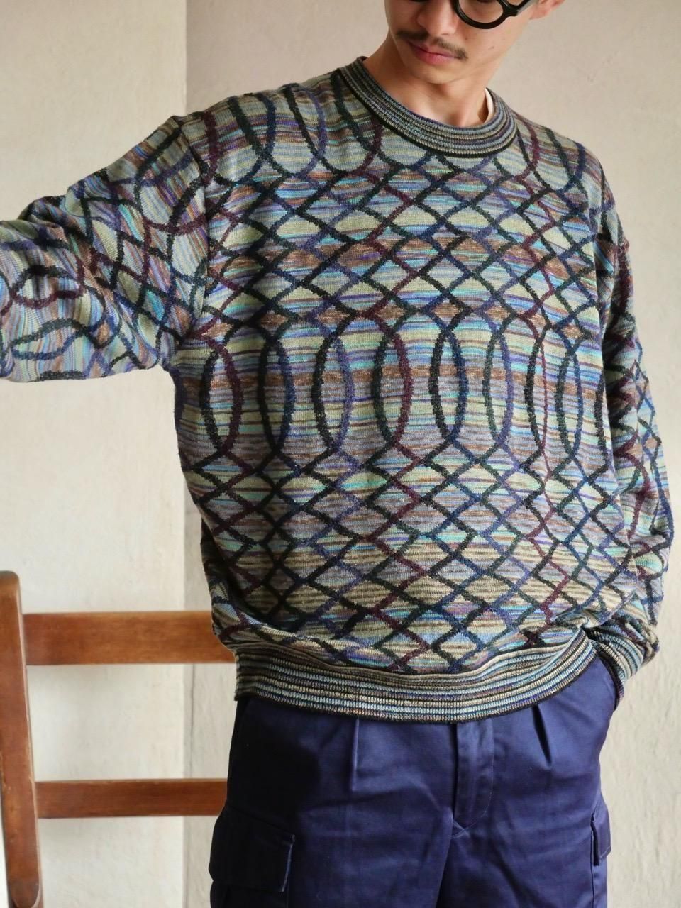 1990's JHANE BARNES Geometric Knit Sweater