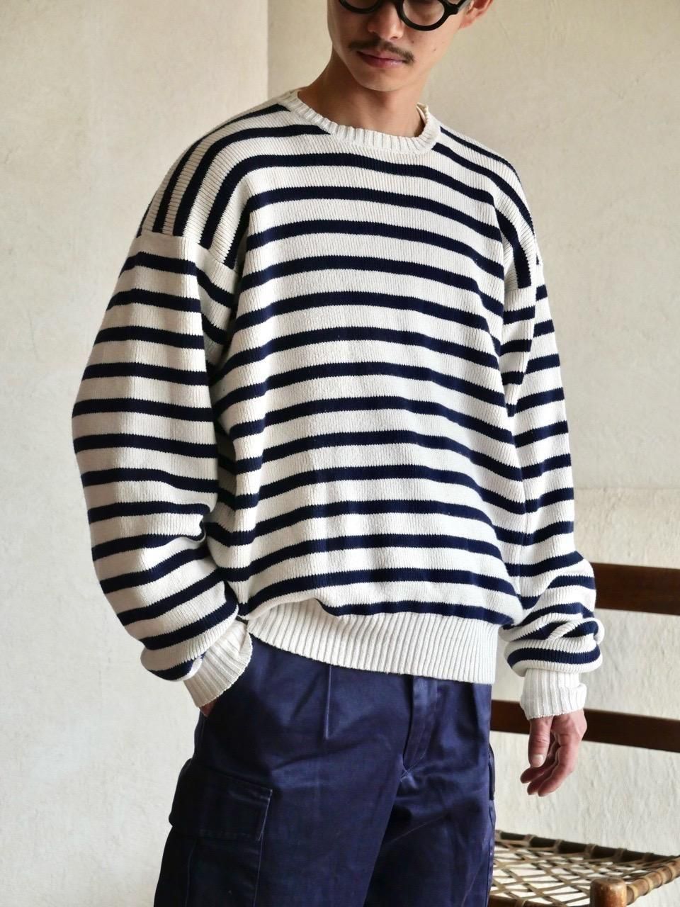 1990's RalphLauren Cotton100% Border Knit Sweater