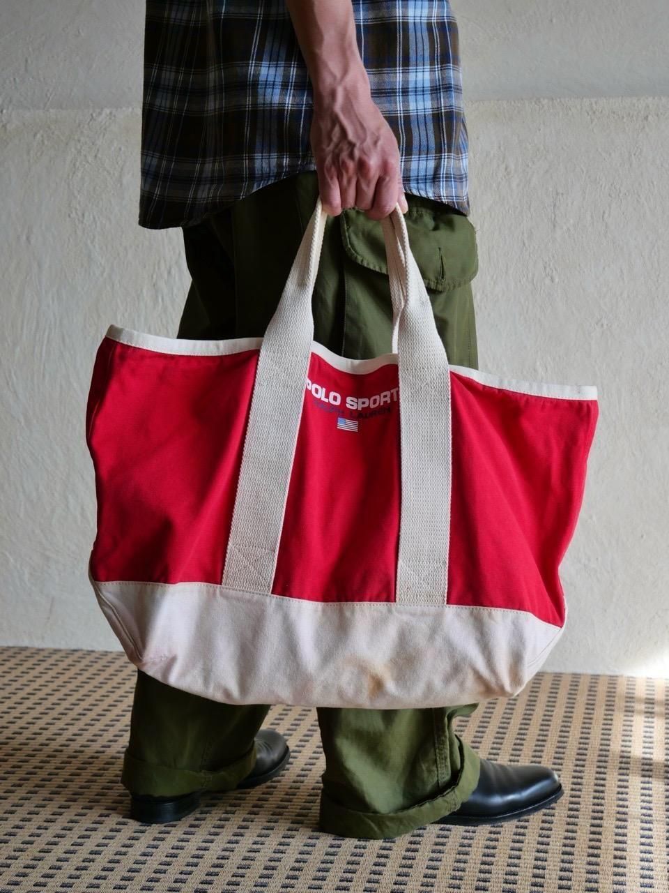1990's POLO SPORT Cotton Light Canvas Tote Bag