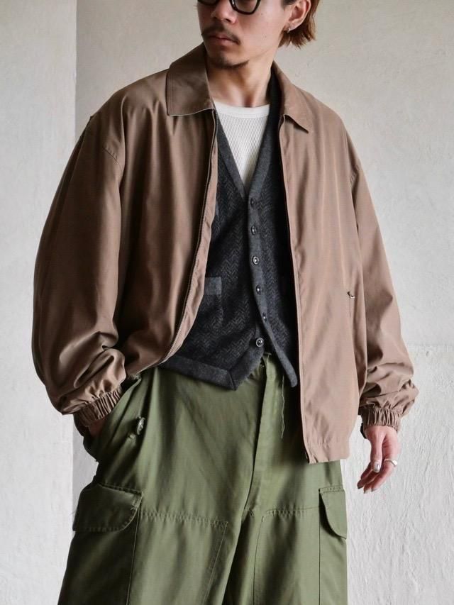 00's ST.JOHN'S BAY Peach skin Zip-up BlousonBrown