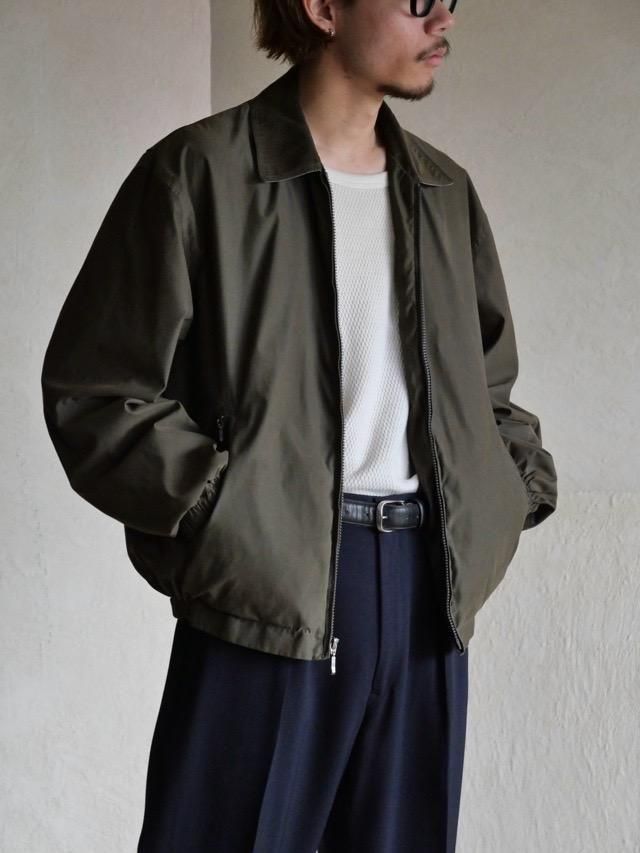 00's ST.JOHN'S BAY Peach skin Zip-up BlousonOlive