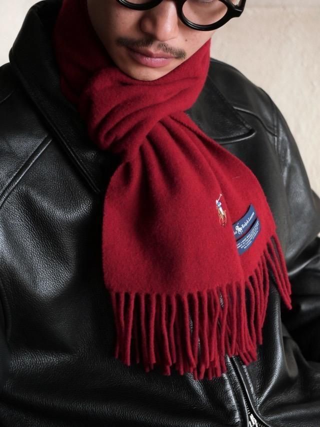 Ralph Lauren Bordeaux Color Muffler, Made in Italy.