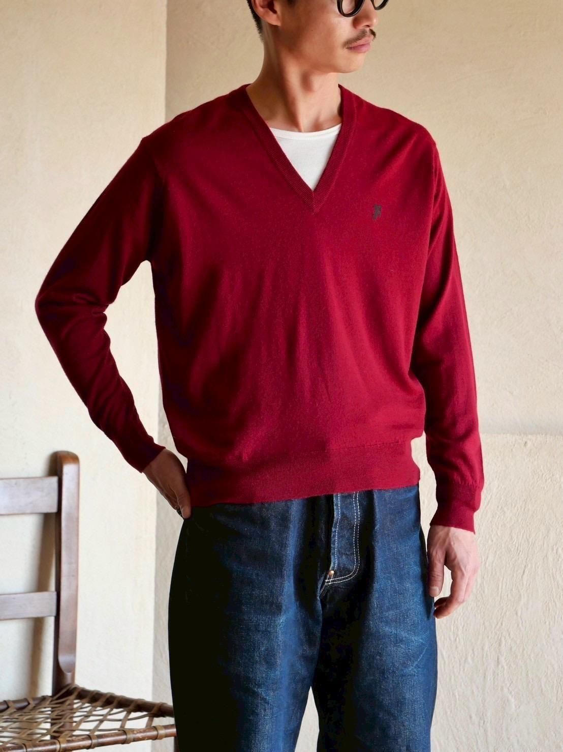 ~1980's OLD JohnSmedley Wool Vneck Sweater