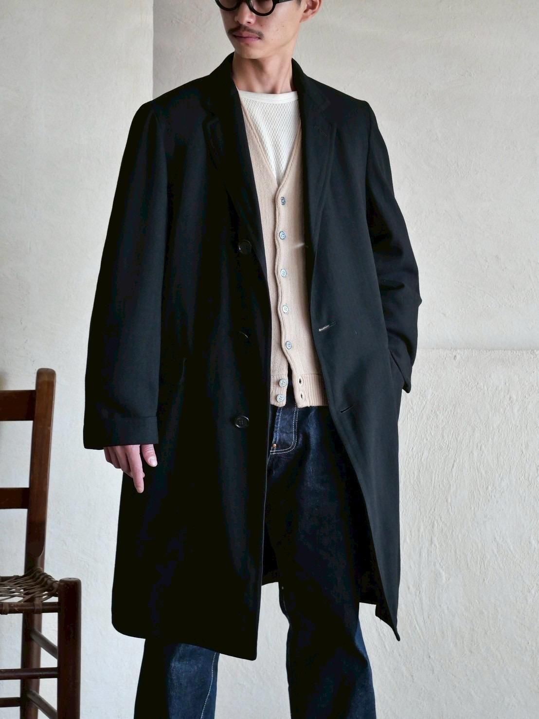 1965's Vintage "Kennedy's" Black Herringbone Chester Coat