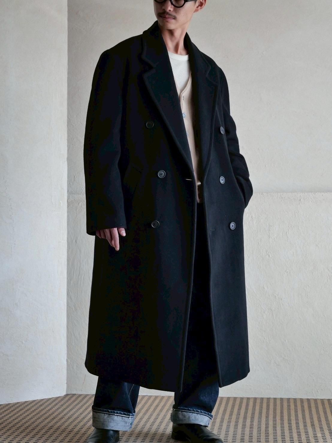 1980~90's Vintage "Mario Valente" Wool&Cashmere Double Chester Coat, Made in Italy