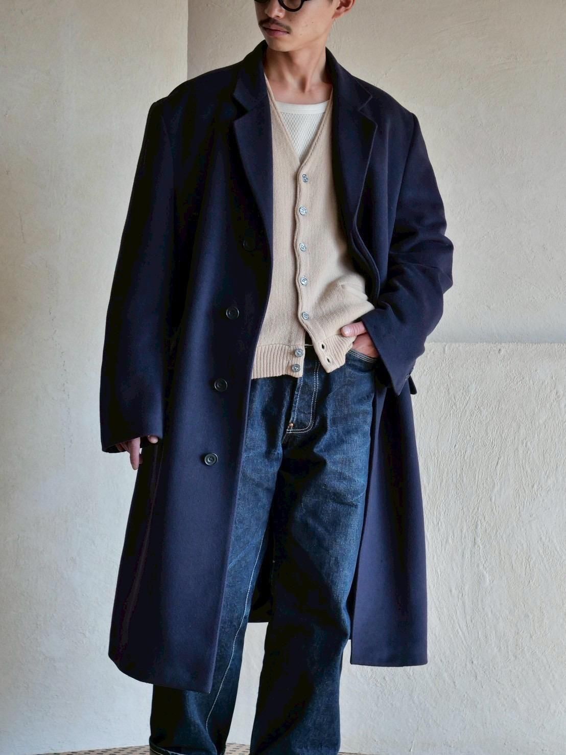 1980~90's Vintage "Tibbett" Wool&Cashmere Double Chester Coat, Made in England